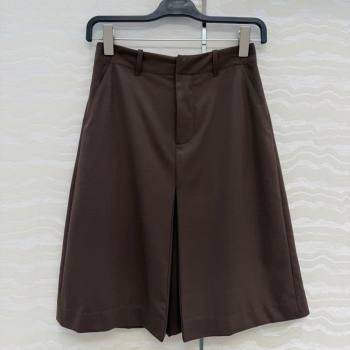 Loewe Wool Blend Skirt Dark Brown 2026 LW031101 (QI-260311050)