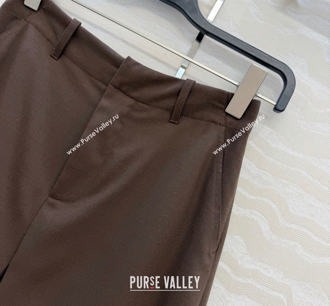Loewe Wool Blend Skirt Dark Brown 2026 LW031101 (QI-260311050)