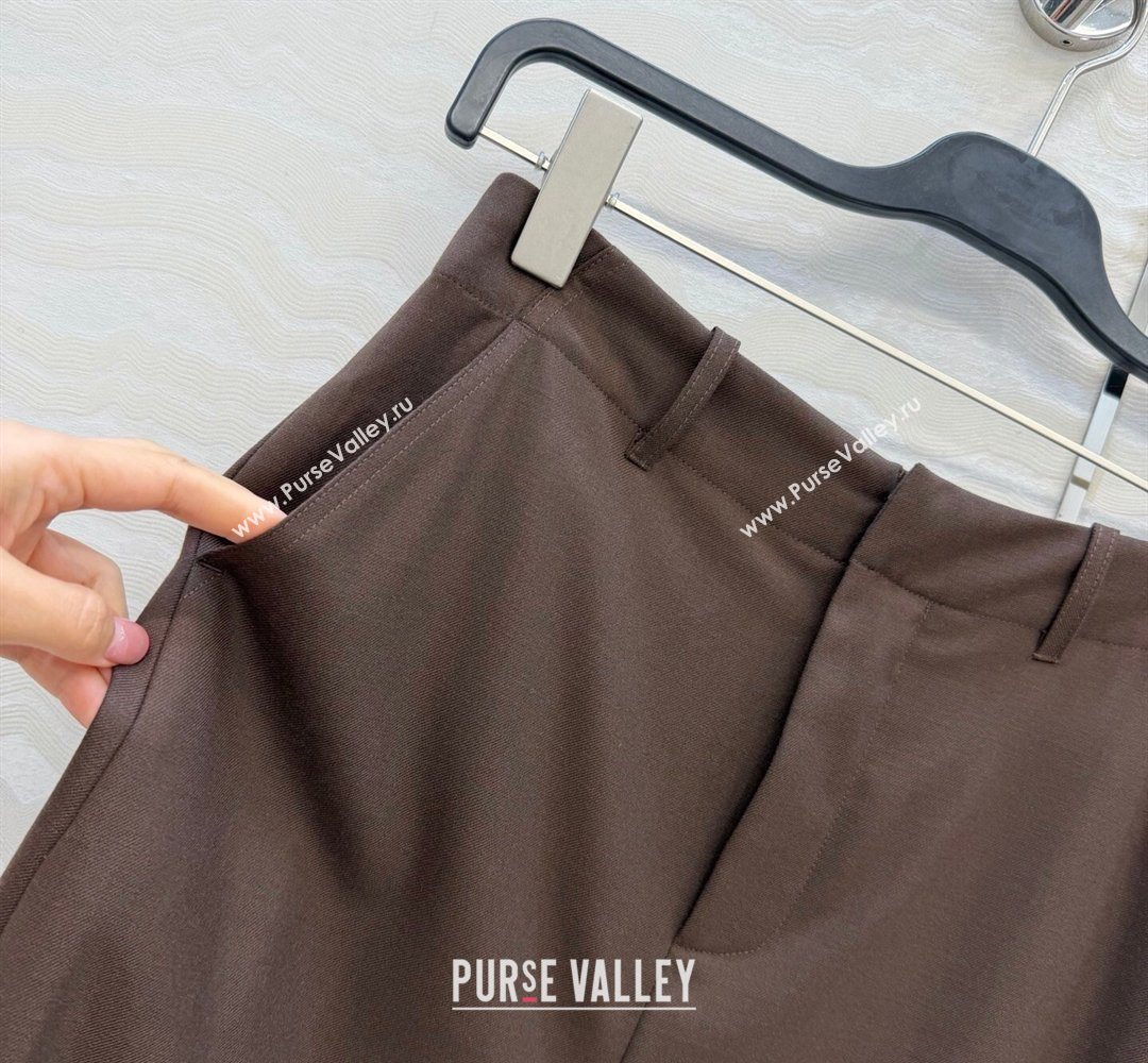 Loewe Wool Blend Skirt Dark Brown 2026 LW031101 (QI-260311050)