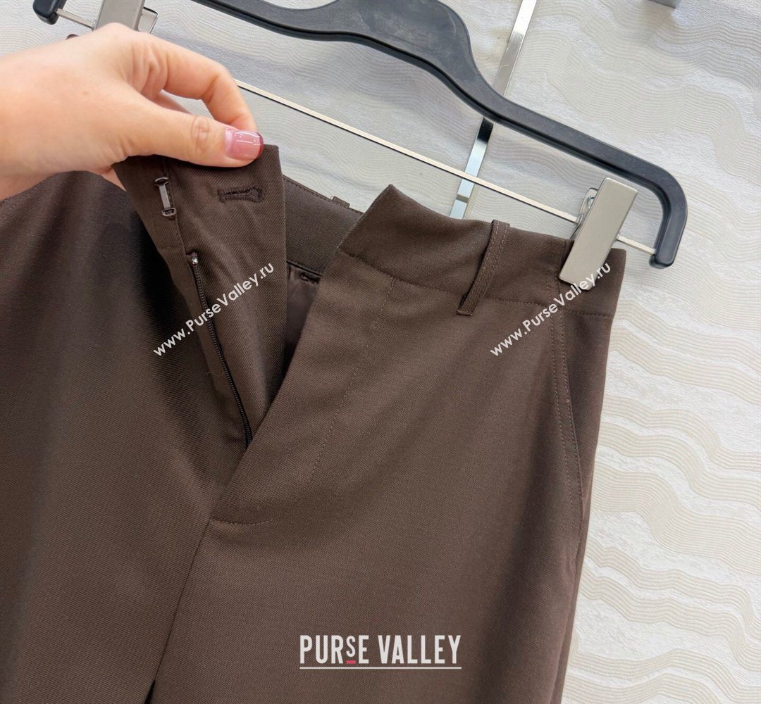 Loewe Wool Blend Skirt Dark Brown 2026 LW031101 (QI-260311050)