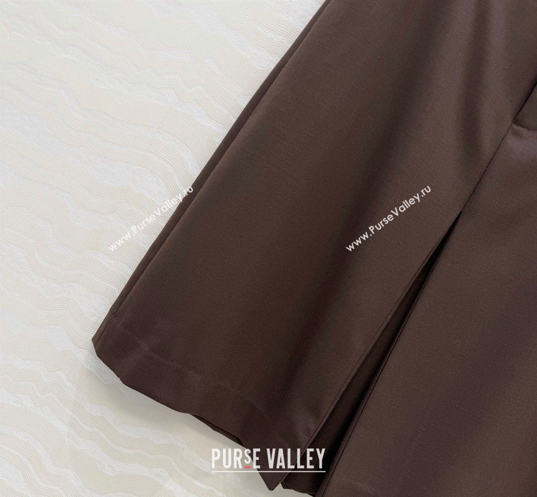 Loewe Wool Blend Skirt Dark Brown 2026 LW031101 (QI-260311050)