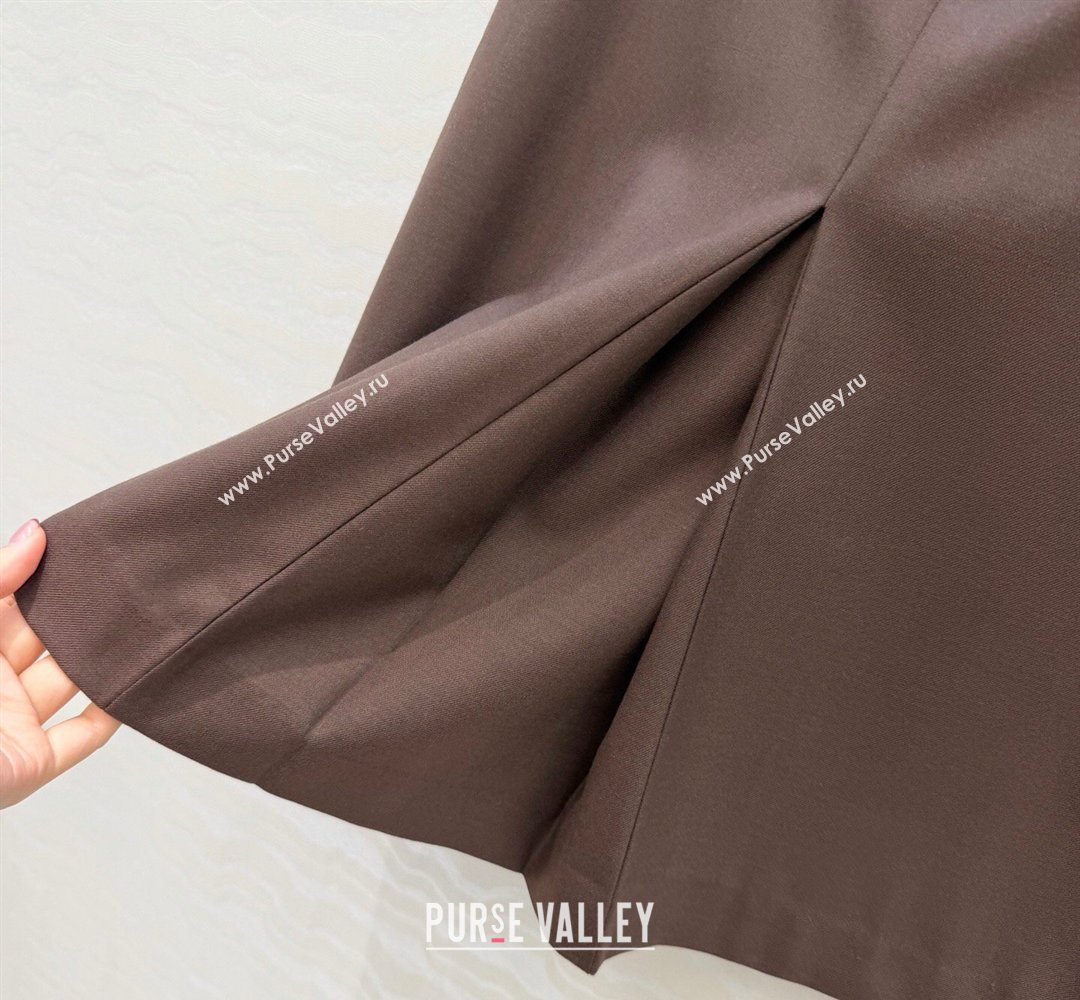 Loewe Wool Blend Skirt Dark Brown 2026 LW031101 (QI-260311050)