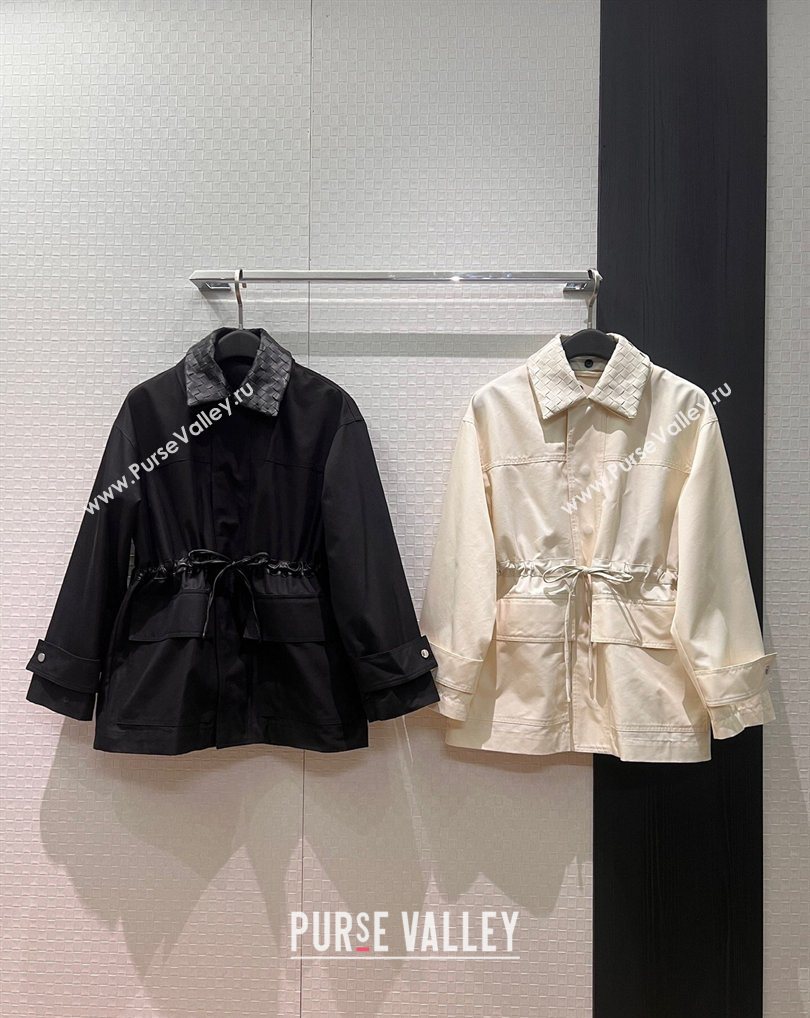 Bottega Veneta Leather Neck Jacket White 2026 BV031105 (QI-260311005)