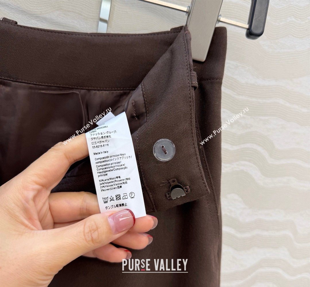 Loewe Wool Blend Skirt Dark Brown 2026 LW031101 (QI-260311050)
