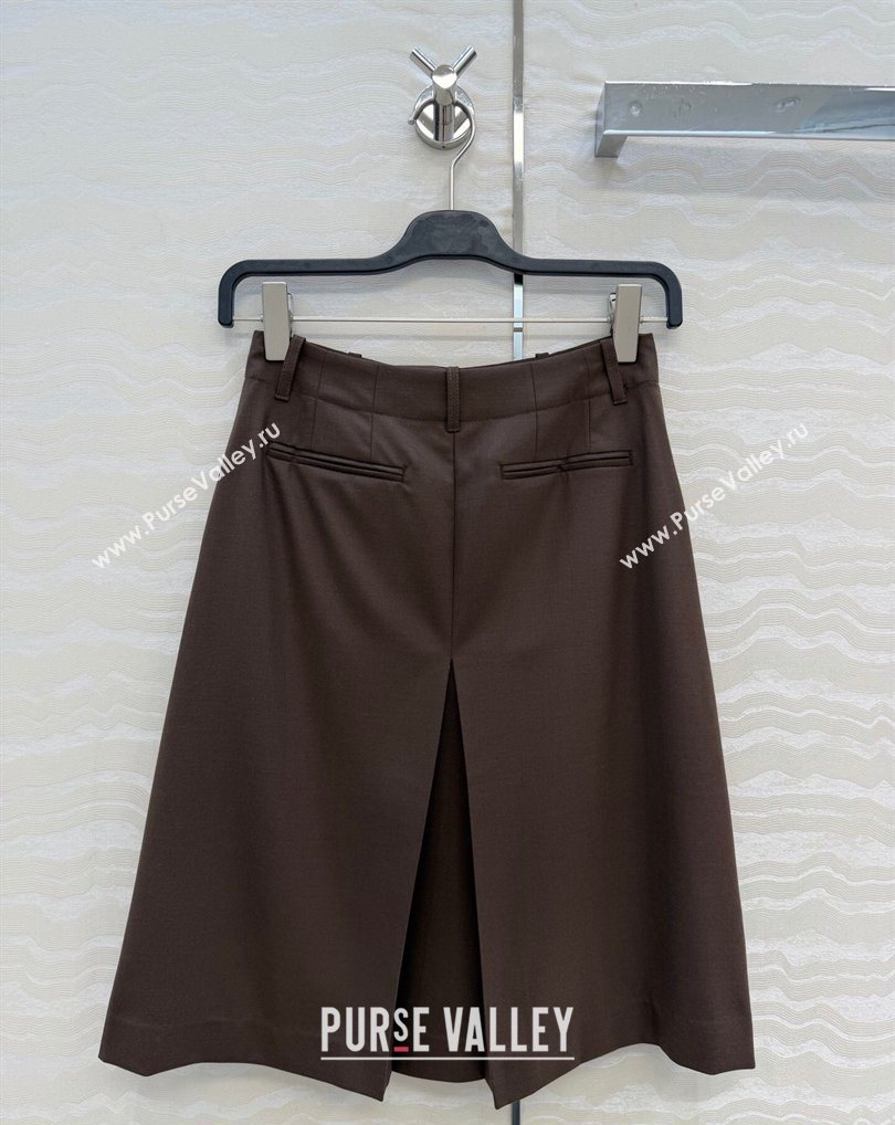 Loewe Wool Blend Skirt Dark Brown 2026 LW031101 (QI-260311050)