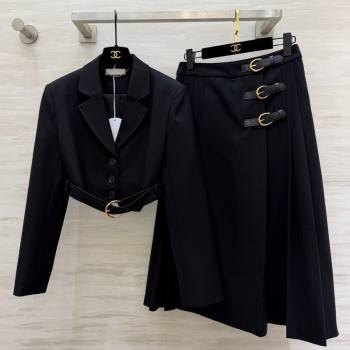 Chloe Jacket and Skirt Set Black 2026 0311 (QI-260311052)