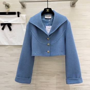 Chanel Tweed Short Jacket Light Blue 2026 CH031108 (QI-260311055)