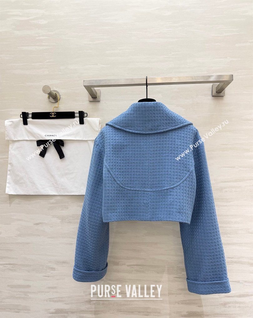 Chanel Tweed Short Jacket Light Blue 2026 CH031108 (QI-260311055)