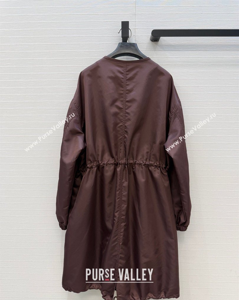 Prada Nylon Coat Dark Brown 2026 PR031102 (QI-260311059)