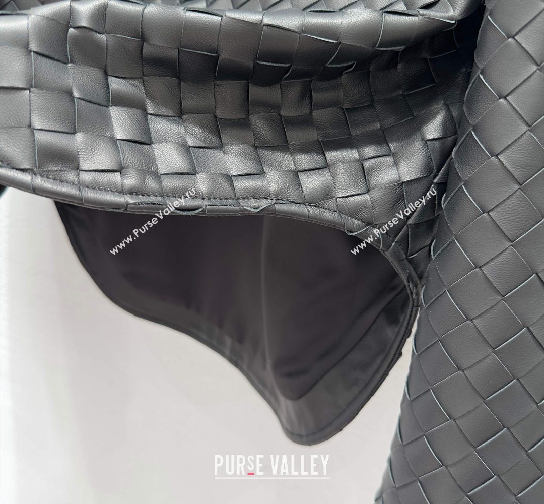 Bottega Veneta Woven Lambskin Leather Jacket Black 2026 BV031101 (QI-260311062)