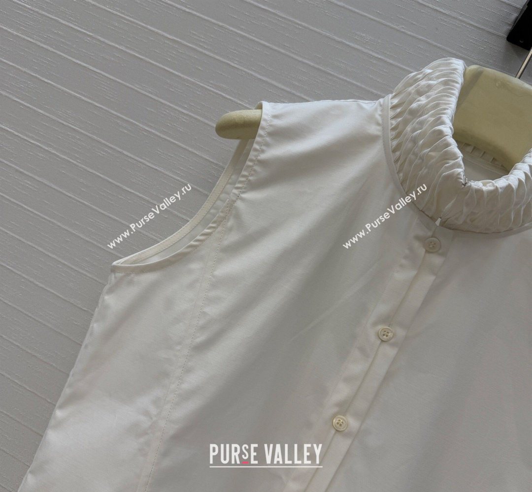 Alaia Cotton Shirt Vest White 2026 AL031103 (QI-260311019)