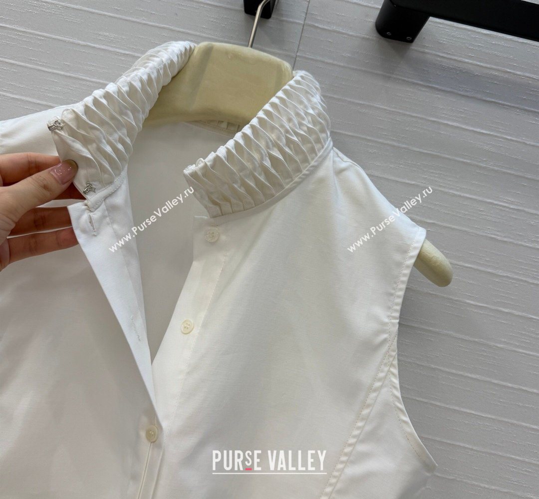 Alaia Cotton Shirt Vest White 2026 AL031103 (QI-260311019)