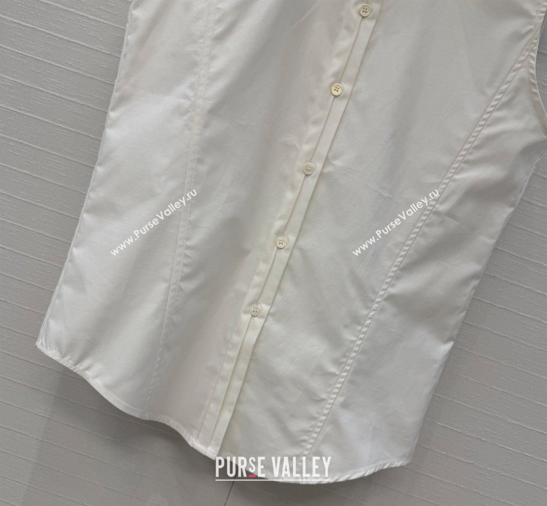 Alaia Cotton Shirt Vest White 2026 AL031103 (QI-260311019)