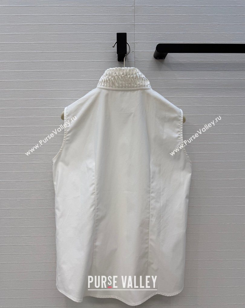 Alaia Cotton Shirt Vest White 2026 AL031103 (QI-260311019)