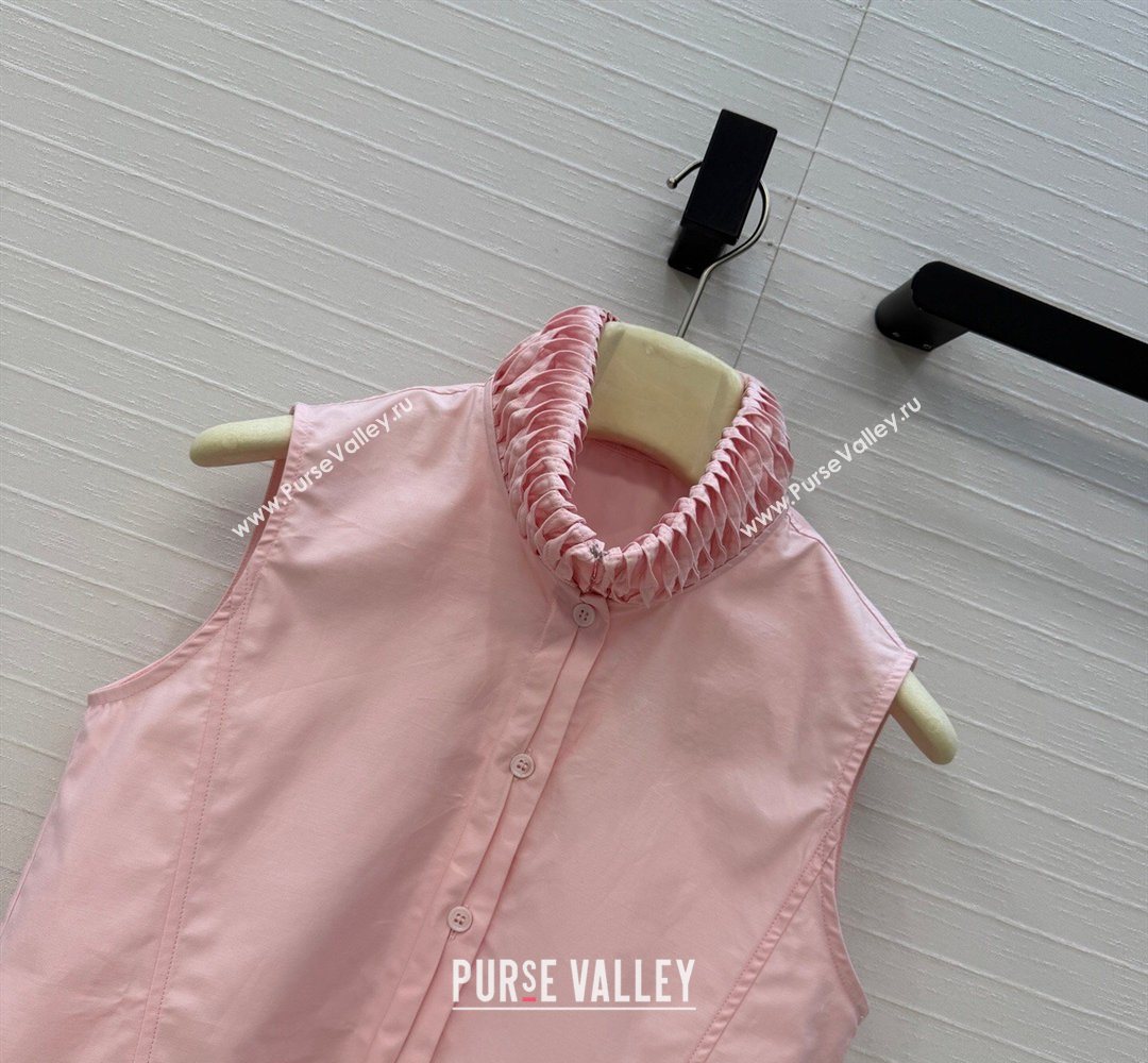 Alaia Cotton Shirt Vest Pink 2026 AL031103 (QI-260311020)