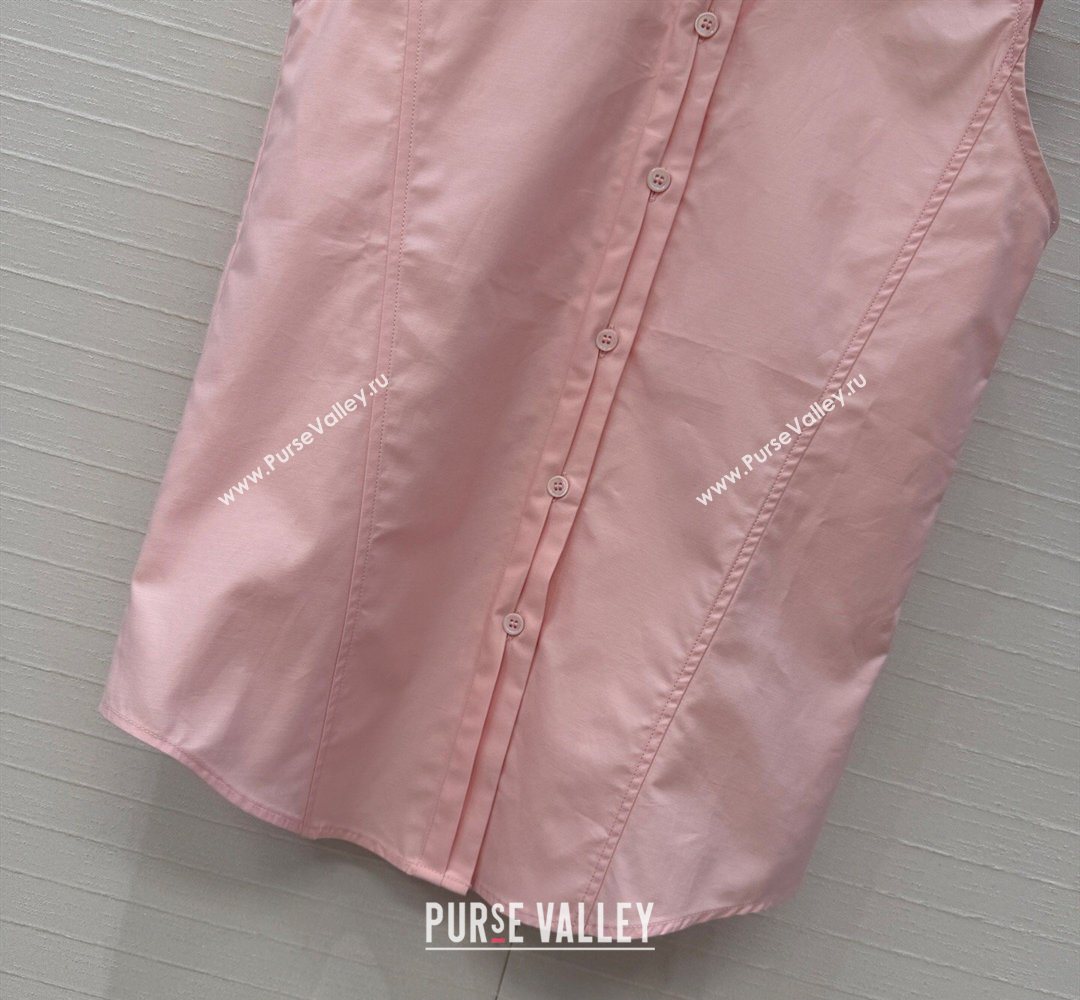 Alaia Cotton Shirt Vest Pink 2026 AL031103 (QI-260311020)