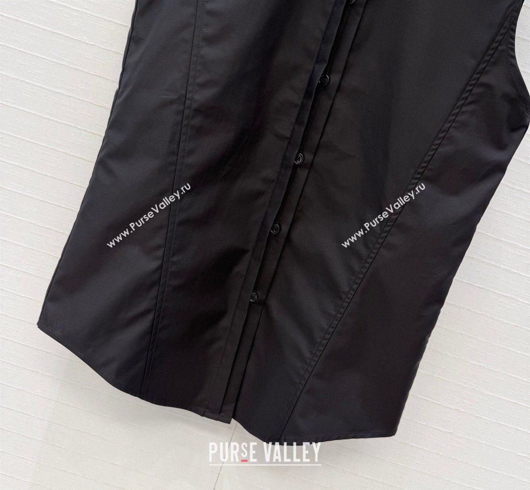 Alaia Cotton Shirt Vest Black 2026 AL031103 (QI-260311021)