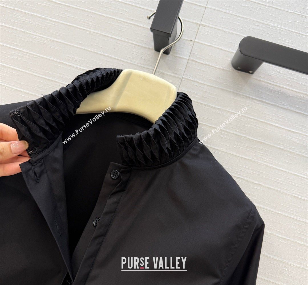 Alaia Cotton Short Shirt Black 2026 AL031103 (QI-260311024)