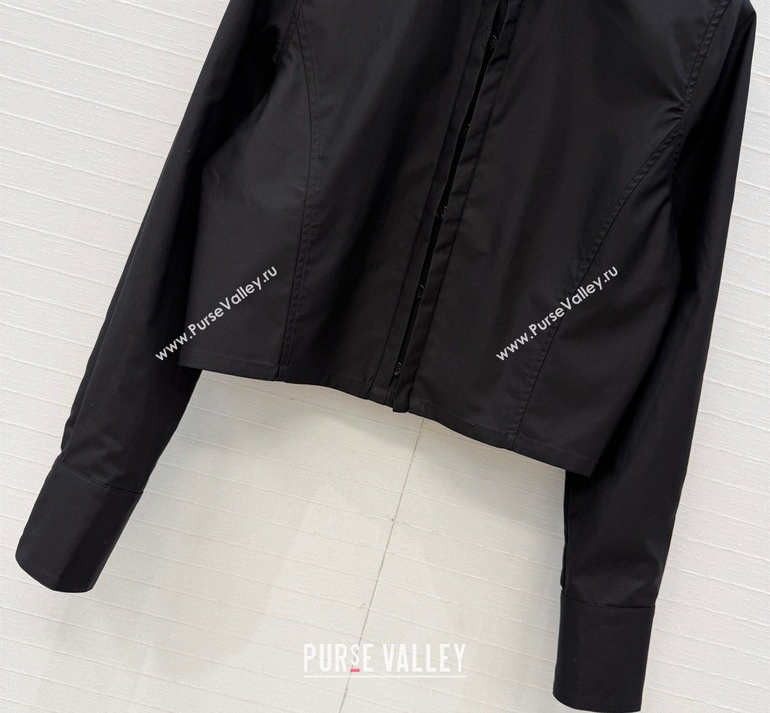 Alaia Cotton Short Shirt Black 2026 AL031103 (QI-260311024)