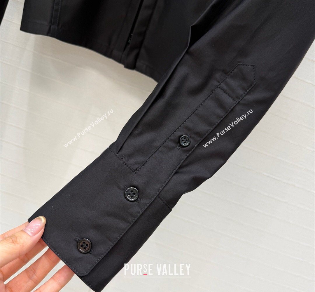 Alaia Cotton Short Shirt Black 2026 AL031103 (QI-260311024)