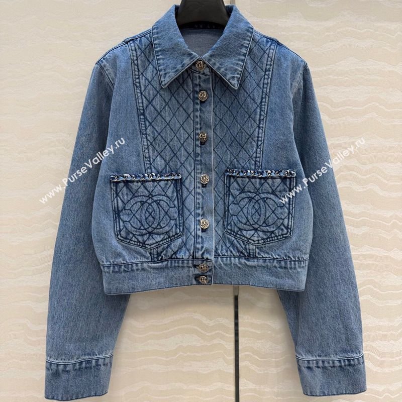 Chanel Cotton Denim Jacket Blue 2026 CH031112 (QI-260311099)
