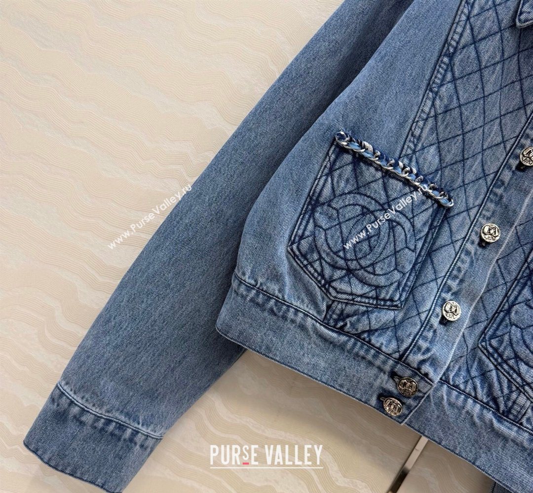 Chanel Cotton Denim Jacket Blue 2026 CH031112 (QI-260311099)