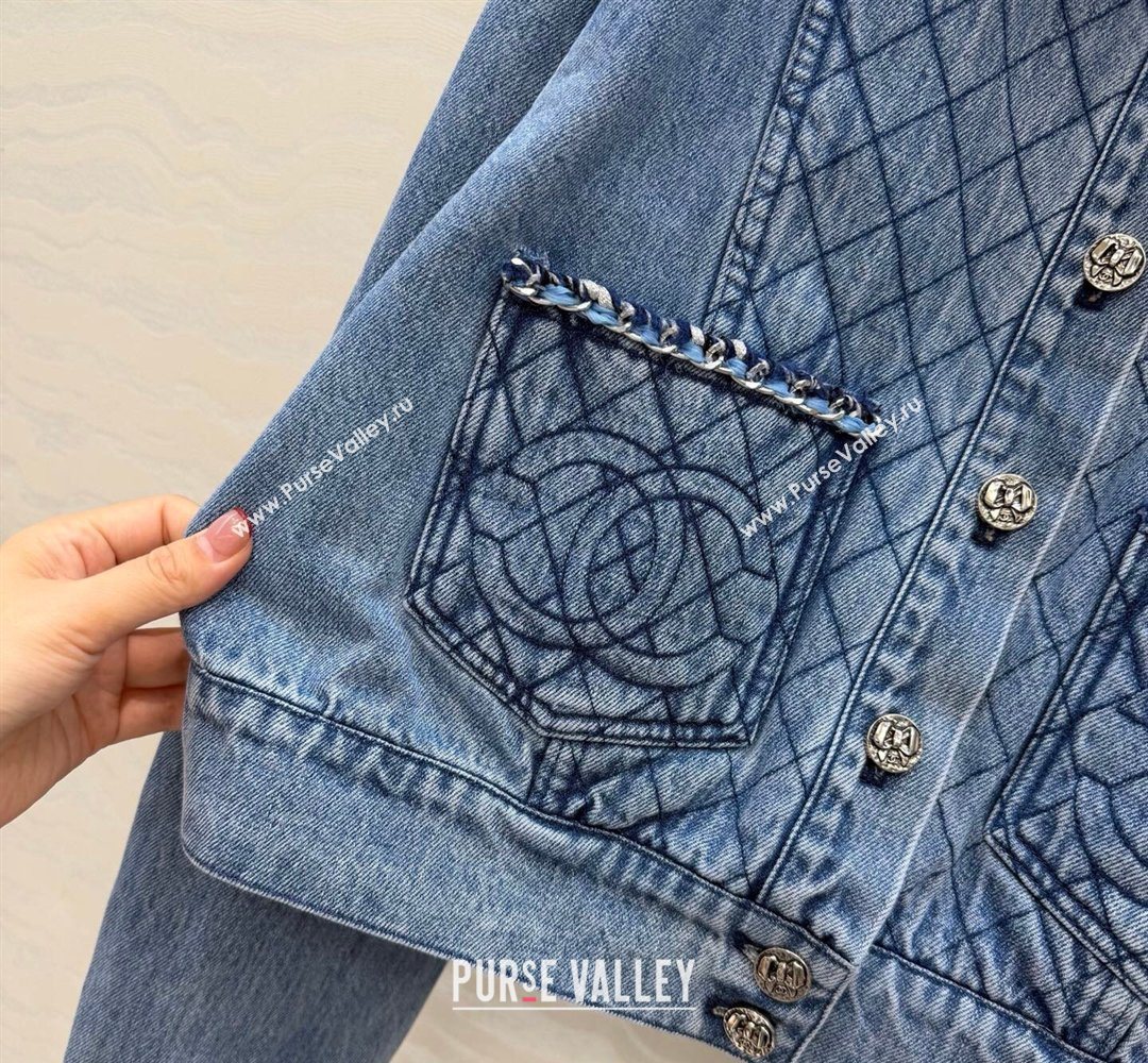 Chanel Cotton Denim Jacket Blue 2026 CH031112 (QI-260311099)