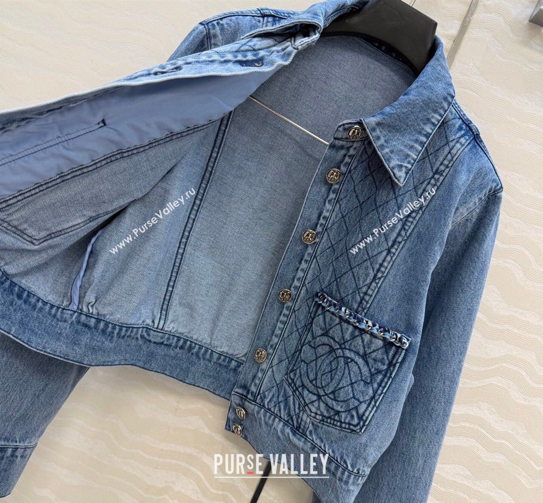 Chanel Cotton Denim Jacket Blue 2026 CH031112 (QI-260311099)