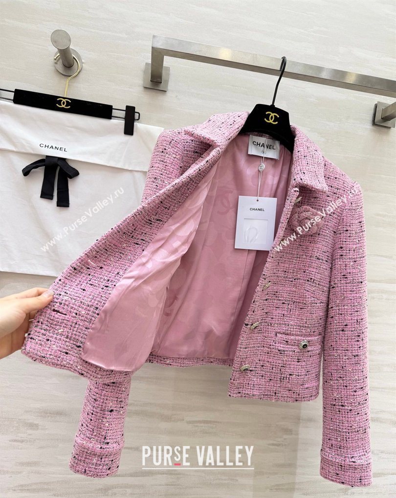 Chanel Tweed Jacket Pink 2026 CH031101 (QI-260311001)