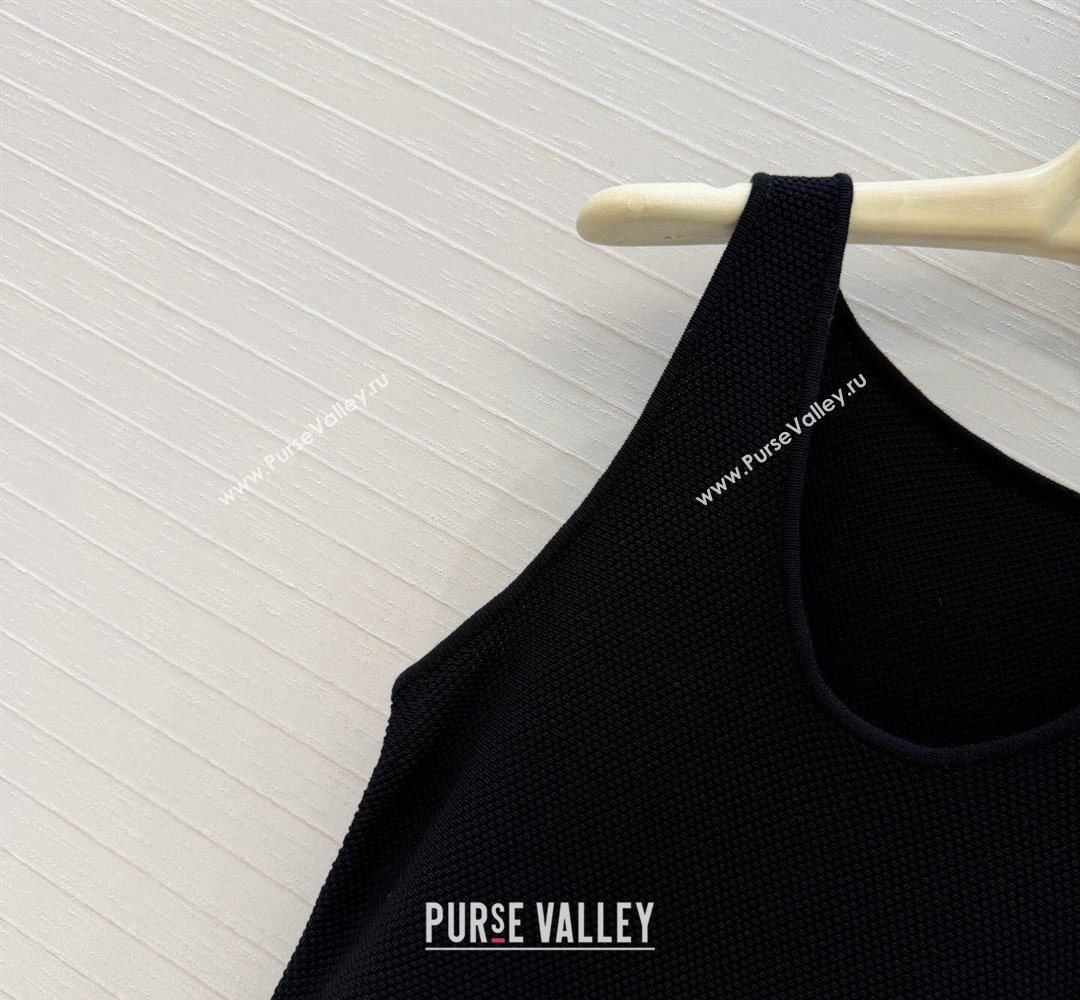 Alaia Skater Cotton Knit Dress Black 2026 AL031101 (QI-260311016)