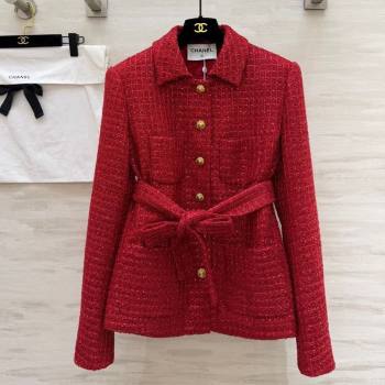 Chanel Tweed Jacket Red 2026 CH0311012 (QI-260311105)