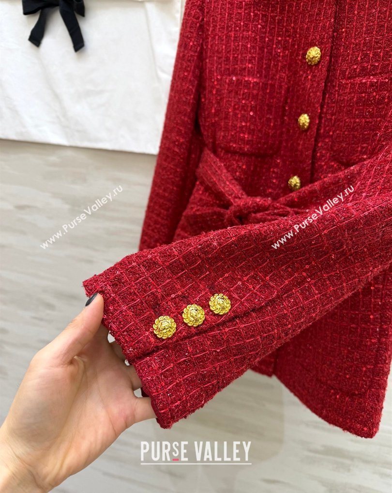 Chanel Tweed Jacket Red 2026 CH0311012 (QI-260311105)