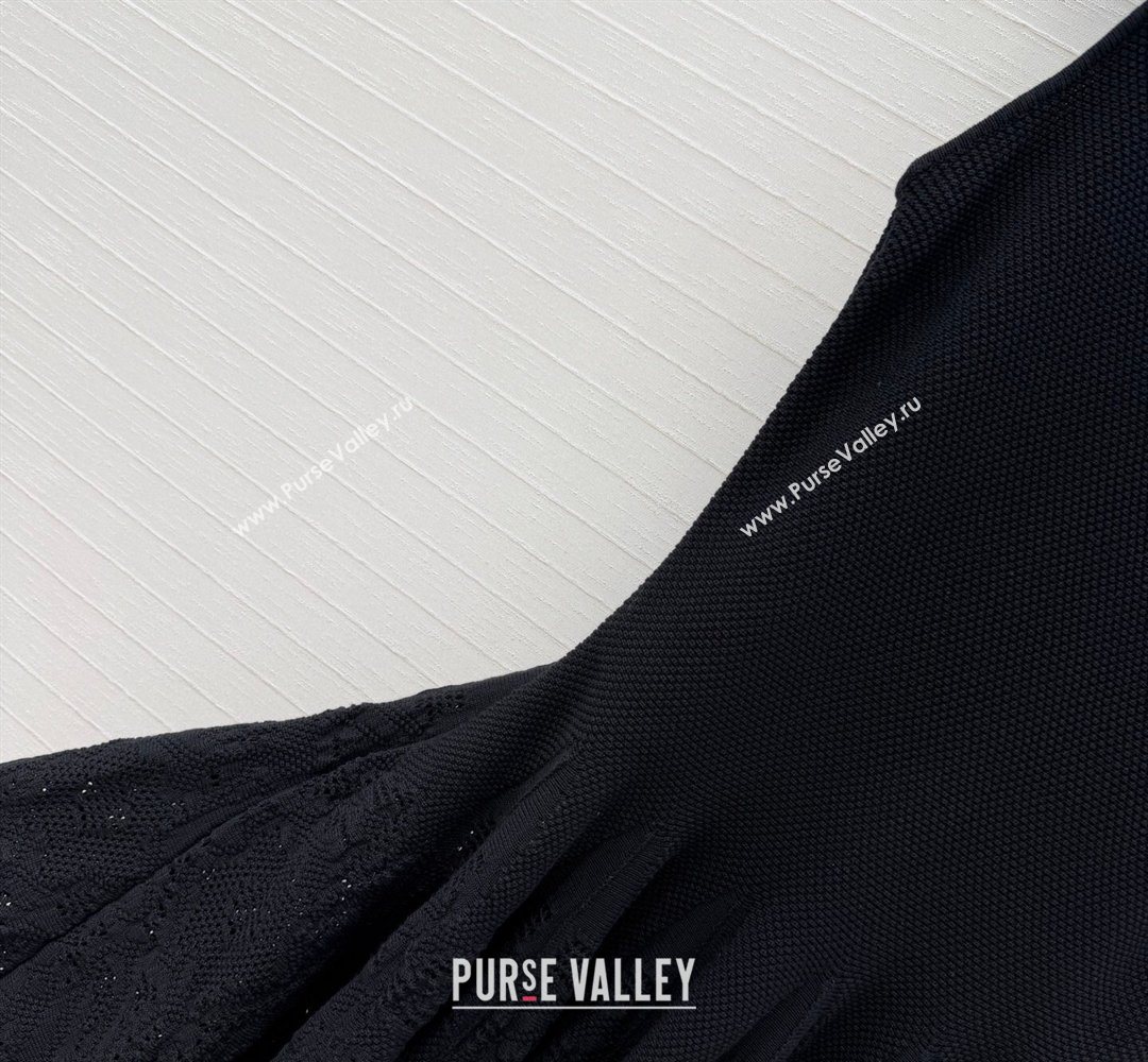 Alaia Skater Cotton Knit Dress Black 2026 AL031101 (QI-260311016)