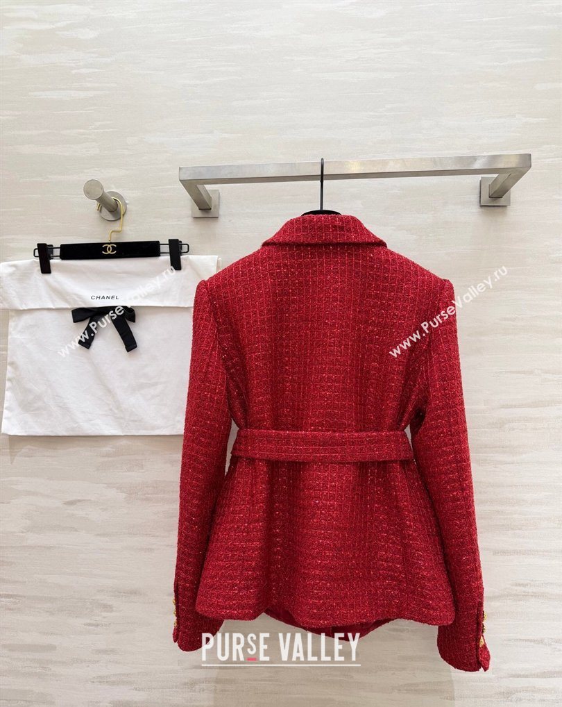 Chanel Tweed Jacket Red 2026 CH0311012 (QI-260311105)