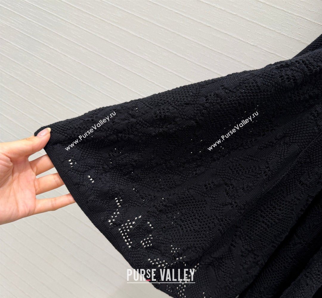 Alaia Skater Cotton Knit Dress Black 2026 AL031101 (QI-260311016)