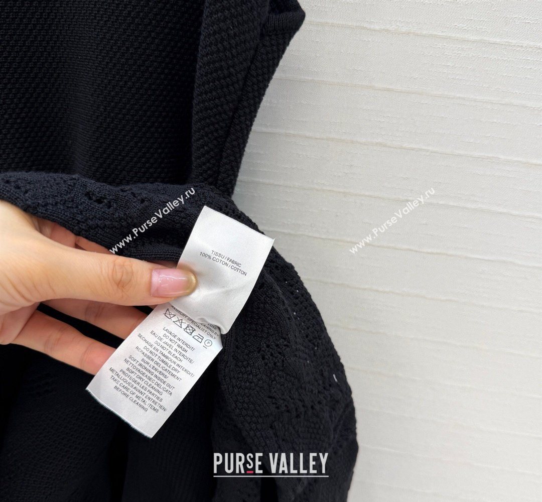 Alaia Skater Cotton Knit Dress Black 2026 AL031101 (QI-260311016)