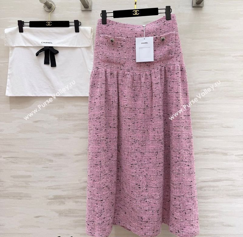 Chanel Tweed Skirt Pink 2026 CH031101 (QI-260311002)