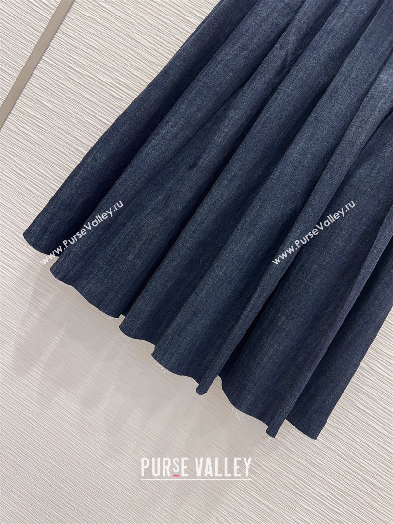 Miu Miu Denim Striped Skirt Blue 2026 MM031101 (QI-260311094)