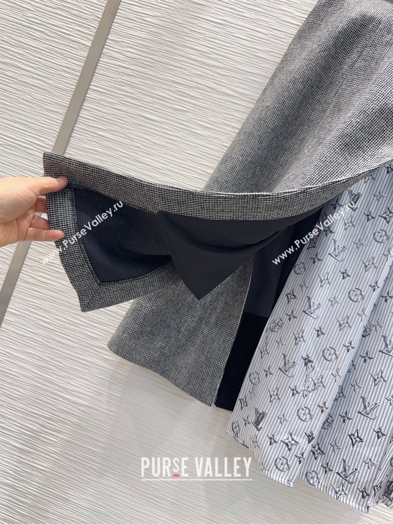 Louis Vuitton Skirt and Jacket Set Grey/Blue 2026 LV031101 (QI-260311078)