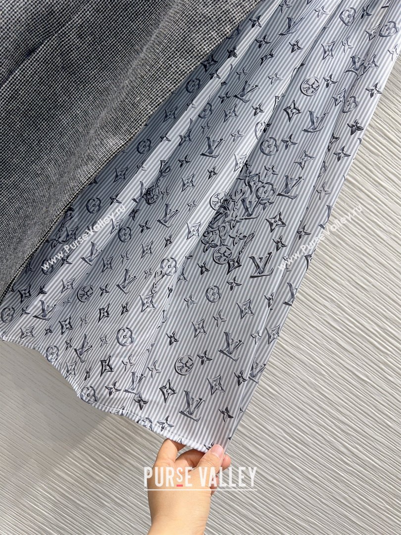 Louis Vuitton Skirt and Jacket Set Grey/Blue 2026 LV031101 (QI-260311078)