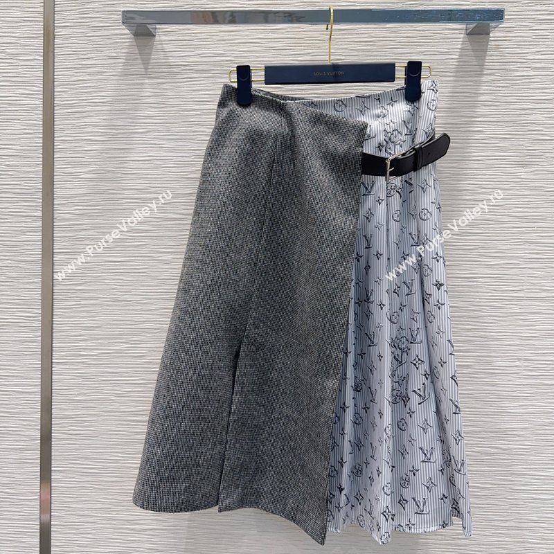 Louis Vuitton Skirt and Jacket Set Grey/Blue 2026 LV031101 (QI-260311078)