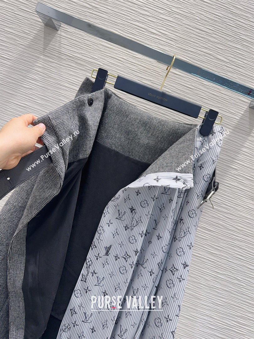 Louis Vuitton Skirt and Jacket Set Grey/Blue 2026 LV031101 (QI-260311078)