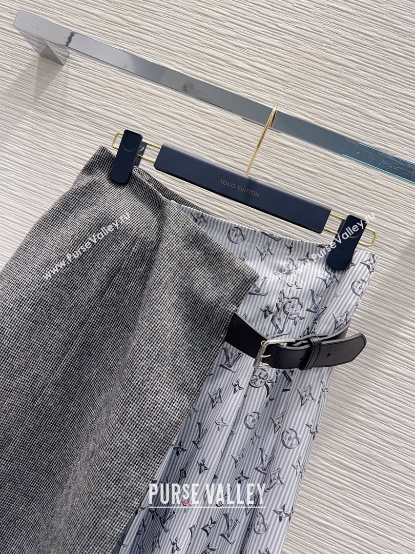 Louis Vuitton Skirt and Jacket Set Grey/Blue 2026 LV031101 (QI-260311078)