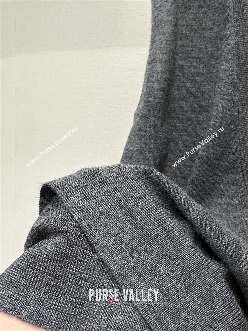 Prada V-Shaped Cashmere Vest Dark Grey 2026 PR031107 (QI-260311080)