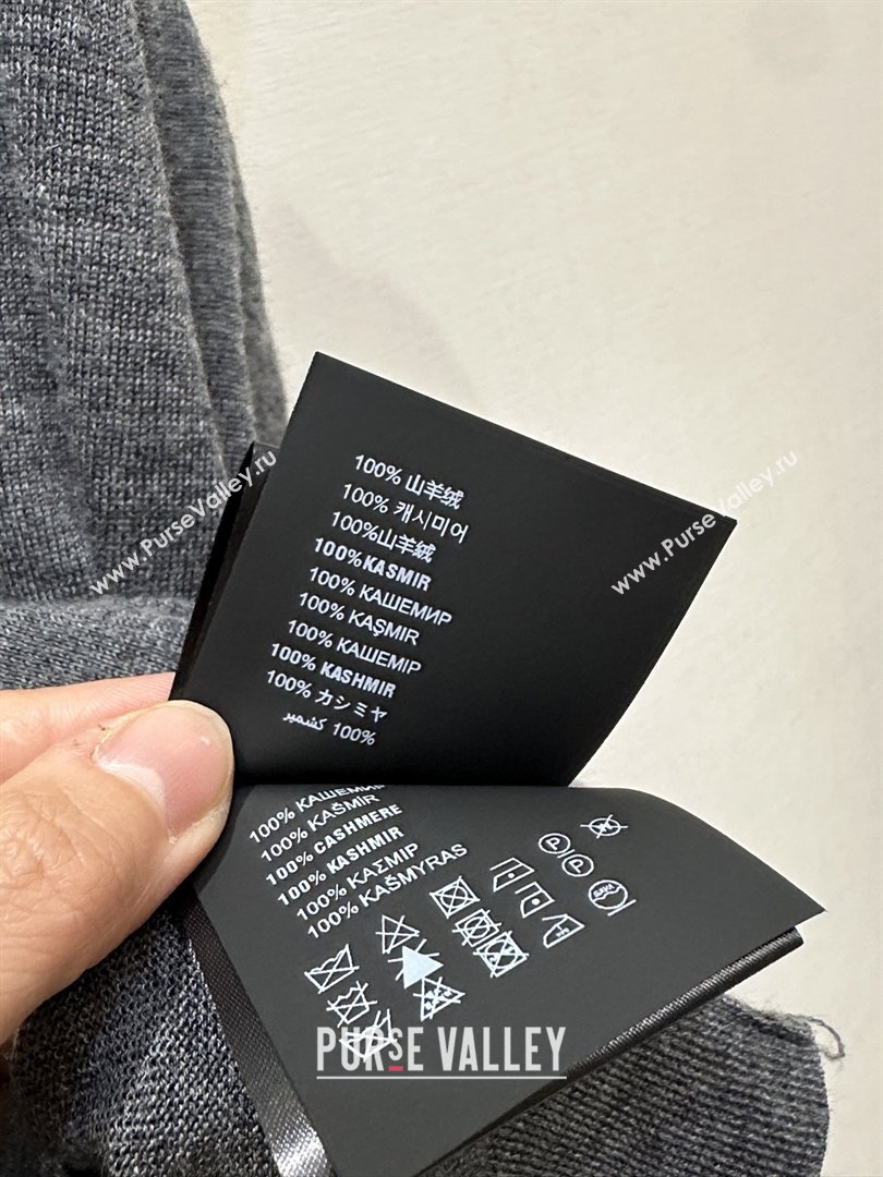 Prada V-Shaped Cashmere Vest Dark Grey 2026 PR031107 (QI-260311080)