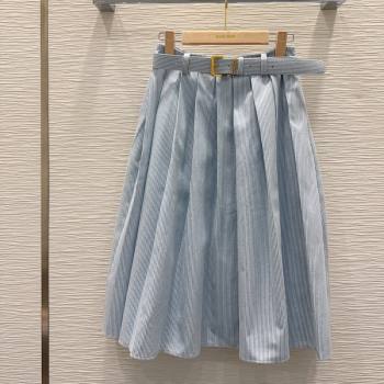 Miu Miu Cotton Striped Skirt Blue 2026 MM031101 (QI-260311093)