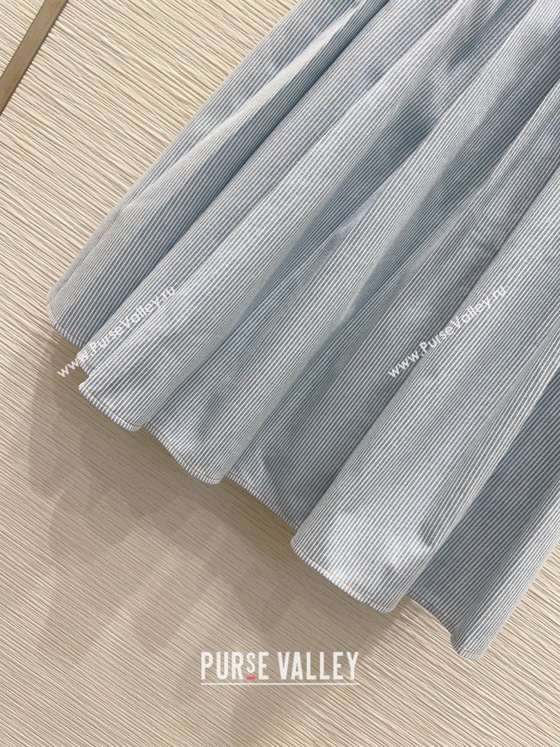 Miu Miu Cotton Striped Skirt Blue 2026 MM031101 (QI-260311093)