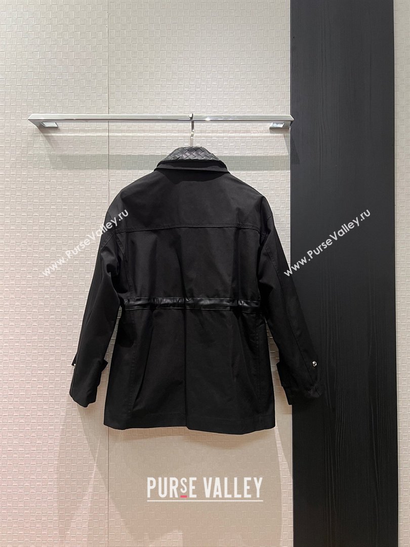 Bottega Veneta Leather Neck Jacket Black 2026 BV031105 (QI-260311006)