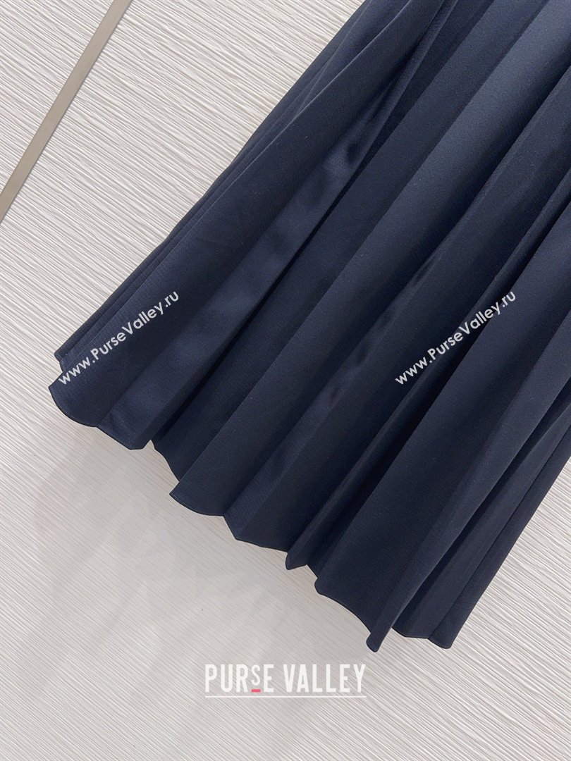 Miu Miu Long Skirt with Buckle Dark Blue 2026 MM031101 (QI-260311038)