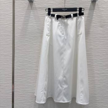 Prada Long Skirt White 2026 PR031106 (QI-260311070)